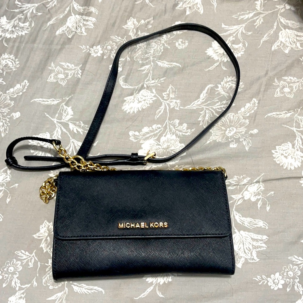 Black Michael Kors Adjustable Clutch